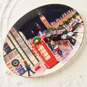 Anthropologie Holiday Christmas in the City London Platter NEW